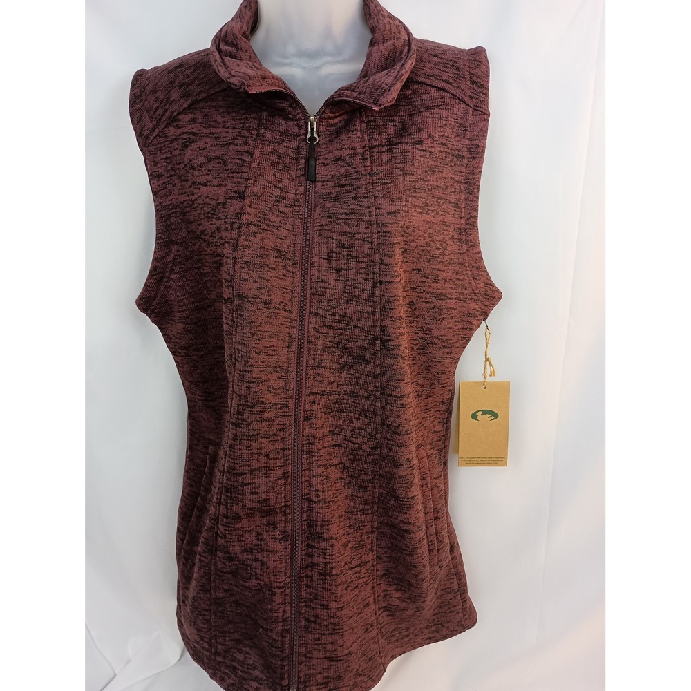 stillwater purple muave M black sleeveless outdoor zip fleece lined vest